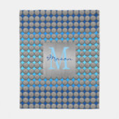 Couverture Polaire Motif de points Polka bleu et gris (Devant)
