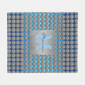 Couverture Polaire Motif de points Polka bleu et gris (Devant (Horizontal))