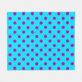 Couverture Polaire Motif de pois violet sur fond bleu (Devant (Horizontal))