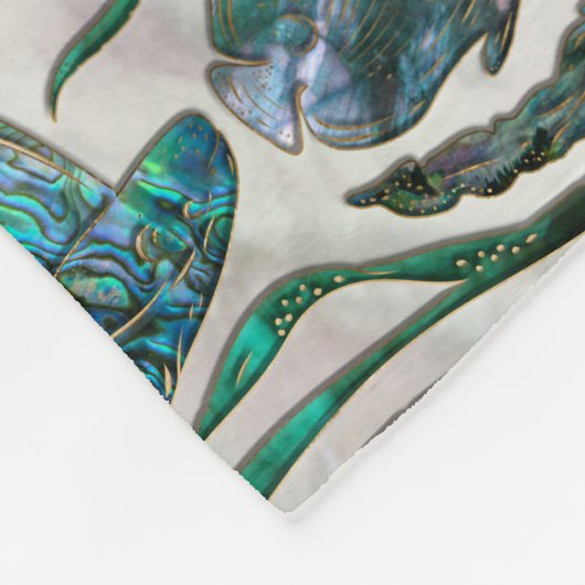 Couverture Polaire Motif de poisson stingray et squelette Abalone (Coin)