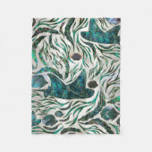 Couverture Polaire Motif de poisson stingray et squelette Abalone (Devant)