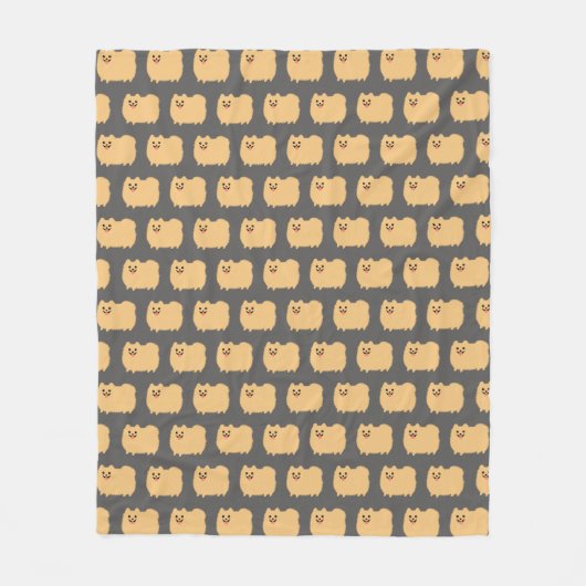 Couverture Polaire Motif de Pomeranian (Devant)