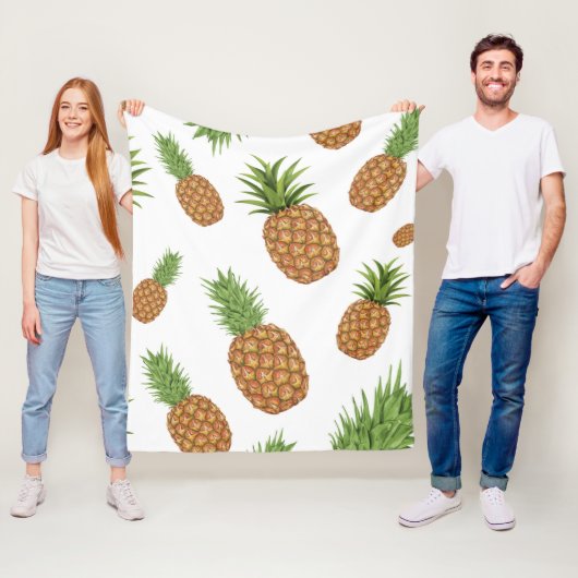 Couverture Polaire Motif de pomme de pin aquarelle 1 (En situation)