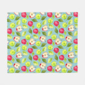 Couverture Polaire Motif de pommes d'aquarelle (Devant (Horizontal))