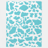 Couverture Polaire Motif de Poster de animal de points de vache bleu  (Devant)