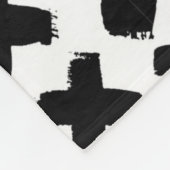 Couverture Polaire Motif de projection de peinture noire (Coin)