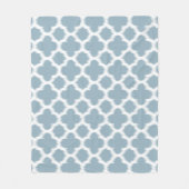 Couverture Polaire Motif de Quatrefoil gris ardoise bleu blanc Ikat (Devant)