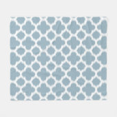 Couverture Polaire Motif de Quatrefoil gris ardoise bleu blanc Ikat (Devant (Horizontal))