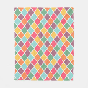 Couverture Polaire Motif de quatrefoil oriental coloré