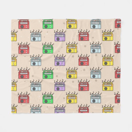 Couverture Polaire Motif de radio musicale (Devant (Horizontal))