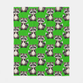 Couverture Polaire Motif de Raton Laveur Vert (Devant)