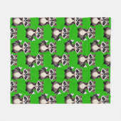 Couverture Polaire Motif de Raton Laveur Vert (Devant (Horizontal))