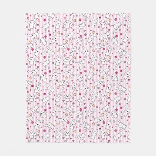 Couverture Polaire motif de rayures de kawaii (Devant)