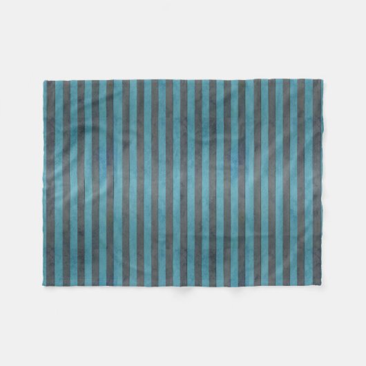 Couverture Polaire Motif de rayures turquoise et gris (Devant (Horizontal))