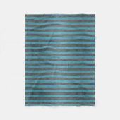 Couverture Polaire Motif de rayures turquoise et gris (Devant)