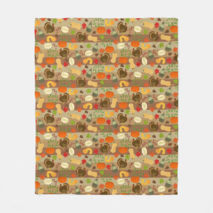 Couverture Polaire Motif de récolte d'automne de courge de la Turqui