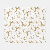 Couverture Polaire Motif de renne d'or (Devant (Horizontal))