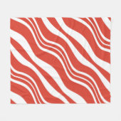 Couverture Polaire Motif de répétition d'ondes rayées rouge et blanc (Devant (Horizontal))