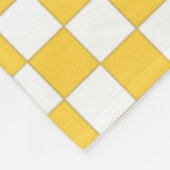 Couverture Polaire Motif de répétition Jaune & Blanc Checker & Stripe (Coin)