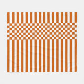 Couverture Polaire Motif de répétition Orange & Blanc Checker & Strip (Devant (Horizontal))