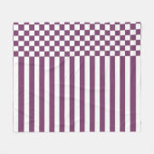 Couverture Polaire Motif de répétition Purple & White Checker & Strip (Devant (Horizontal))