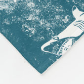 Couverture Polaire Motif de requins bleus en détresse (Coin)