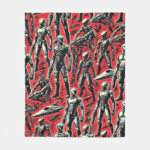 Couverture Polaire Motif de robot humanoïde futuriste Robotique IA