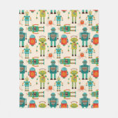 Couverture Polaire Motif de robots rétro colorés (Devant)