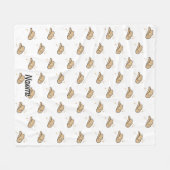 Couverture Polaire Motif de rodéo Beige Beige Blanc Personnalisé (Devant (Horizontal))
