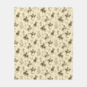 Couverture Polaire Motif de rodéo Cowboy Western Horses (Devant)