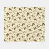 Couverture Polaire Motif de rodéo Cowboy Western Horses (Devant (Horizontal))
