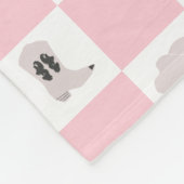 Couverture Polaire Motif de rodéo rose moderne À damiers fille (Coin)