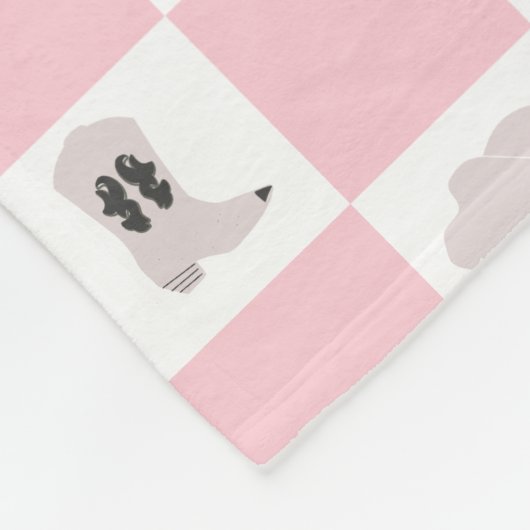 Couverture Polaire Motif de rodéo rose moderne À damiers fille (Coin)