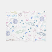 Couverture Polaire Motif de roquettes spatiales mignonnes | Couvertur (Devant (Horizontal))