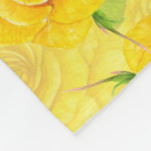Couverture Polaire Motif de rose d'aquarelle jaune (Coin)