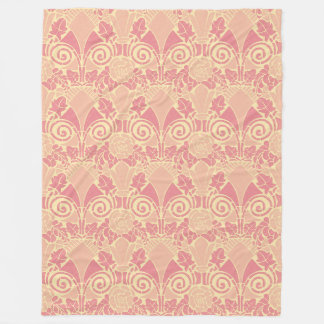 Couverture Polaire Motif de rose rose pâle fleuri Art Nouveau