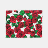 Couverture Polaire Motif de roses rouges (Devant (Horizontal))
