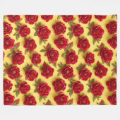 Couverture Polaire motif de roses rouges 3d (Devant (Horizontal))