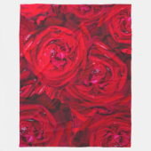 Couverture Polaire Motif de roses rouges profondes (Devant)