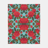 Couverture Polaire Motif de Roses rouges sauvages d'été (Devant)