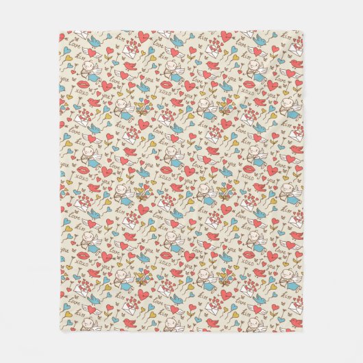 Couverture Polaire Motif de Saint-Valentin avec le cupidon (Devant)