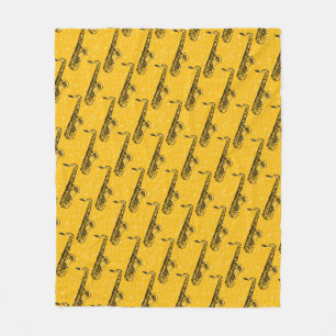 Couverture Polaire Motif de saxophone Saxophoniste Musicien de jazz J