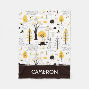 Couverture Polaire Motif de scène de Golden Woods