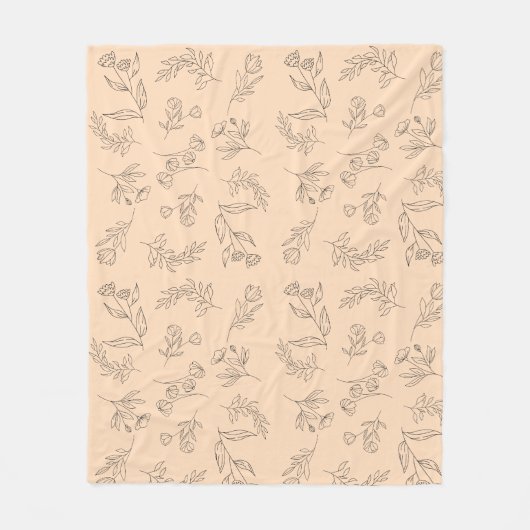 Couverture Polaire Motif de silhouette de fleurs (Devant)