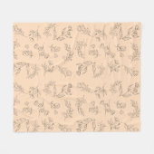 Couverture Polaire Motif de silhouette de fleurs (Devant (Horizontal))