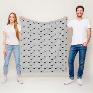 Couverture Polaire motif de silhouette rhinocéros