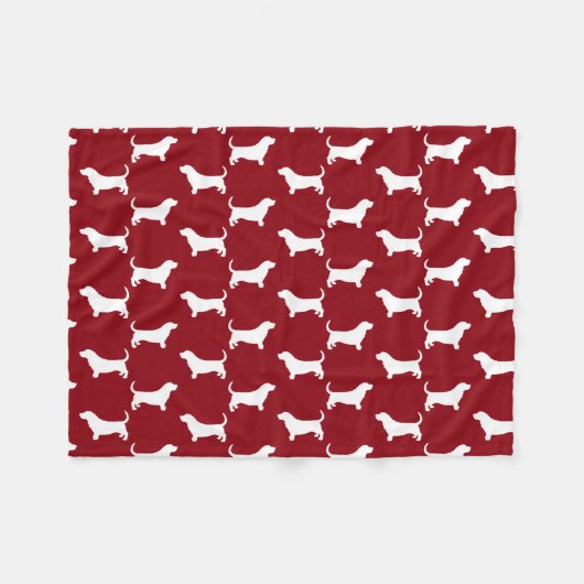Couverture Polaire Motif de silhouettes de Basset Hound (Devant (Horizontal))