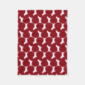Couverture Polaire Motif de silhouettes de Basset Hound (Devant)