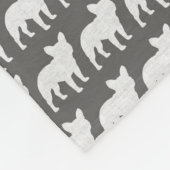 Couverture Polaire Motif de silhouettes de bouledogue français (Coin)