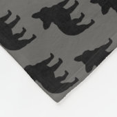 Couverture Polaire Motif de silhouettes de bouledogue français (Coin)